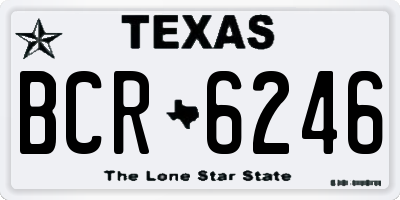 TX license plate BCR6246
