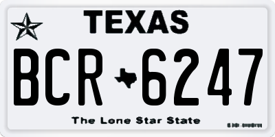 TX license plate BCR6247