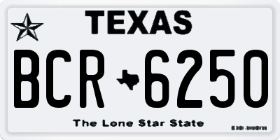 TX license plate BCR6250