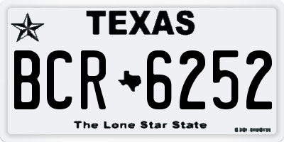 TX license plate BCR6252