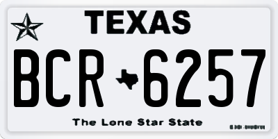 TX license plate BCR6257