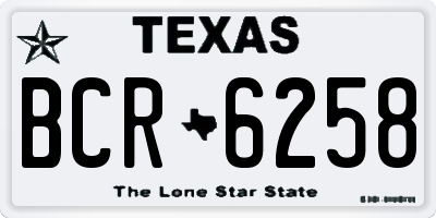 TX license plate BCR6258