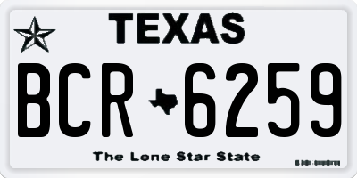 TX license plate BCR6259