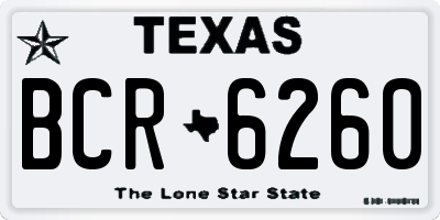 TX license plate BCR6260