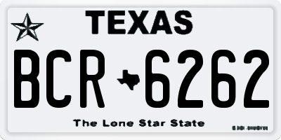 TX license plate BCR6262