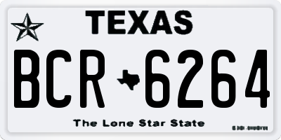 TX license plate BCR6264