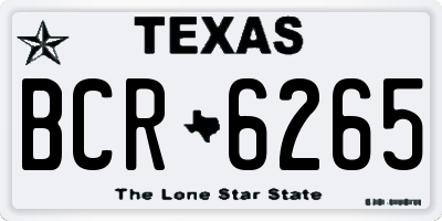 TX license plate BCR6265