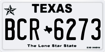 TX license plate BCR6273