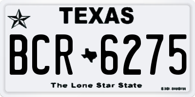 TX license plate BCR6275