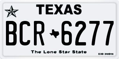 TX license plate BCR6277