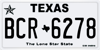 TX license plate BCR6278