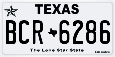 TX license plate BCR6286