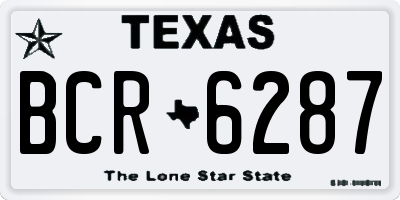 TX license plate BCR6287
