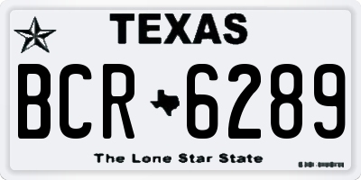TX license plate BCR6289