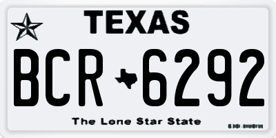 TX license plate BCR6292