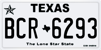 TX license plate BCR6293
