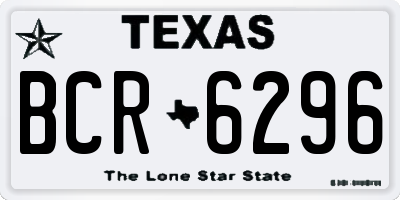 TX license plate BCR6296