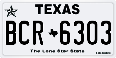 TX license plate BCR6303