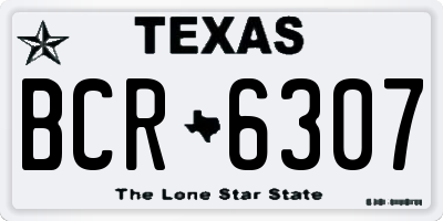 TX license plate BCR6307
