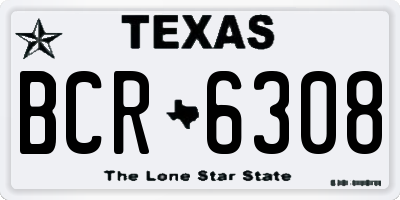 TX license plate BCR6308