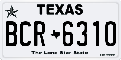 TX license plate BCR6310
