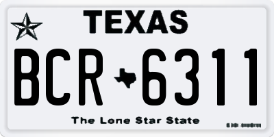 TX license plate BCR6311
