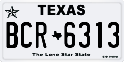 TX license plate BCR6313