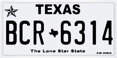 TX license plate BCR6314