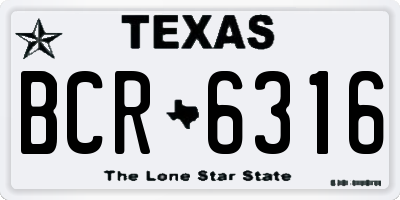 TX license plate BCR6316