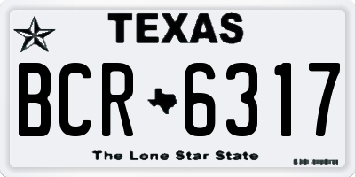 TX license plate BCR6317
