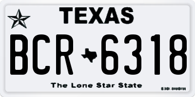 TX license plate BCR6318
