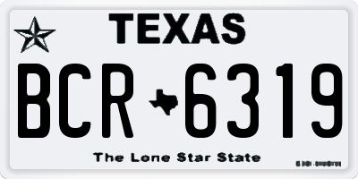 TX license plate BCR6319