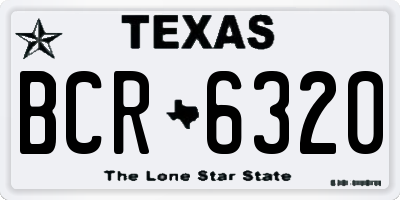 TX license plate BCR6320