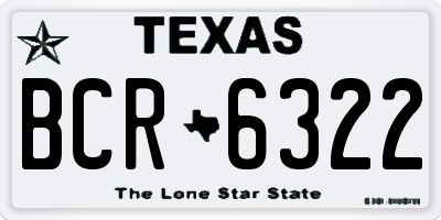 TX license plate BCR6322