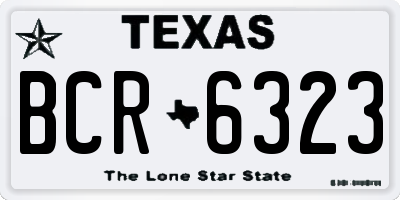 TX license plate BCR6323