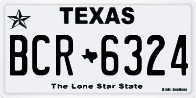TX license plate BCR6324