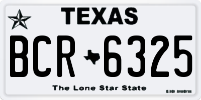 TX license plate BCR6325