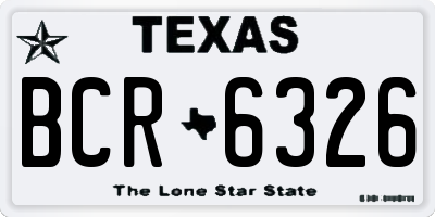 TX license plate BCR6326
