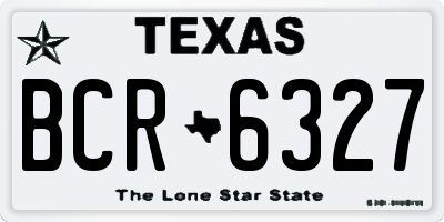 TX license plate BCR6327