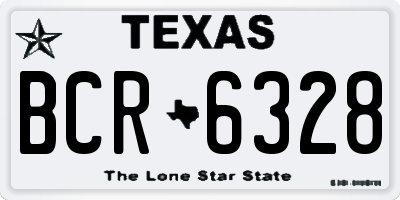 TX license plate BCR6328