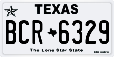 TX license plate BCR6329