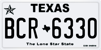 TX license plate BCR6330