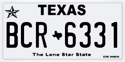 TX license plate BCR6331