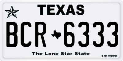 TX license plate BCR6333