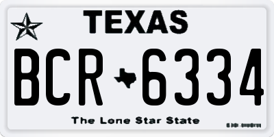 TX license plate BCR6334