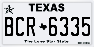 TX license plate BCR6335