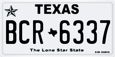 TX license plate BCR6337