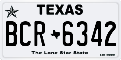 TX license plate BCR6342