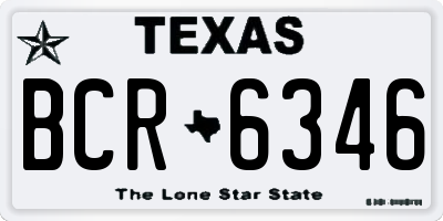 TX license plate BCR6346