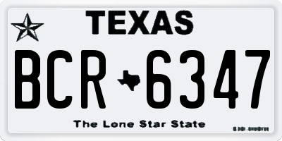 TX license plate BCR6347